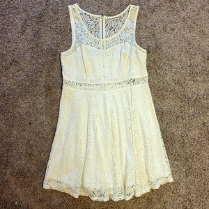 White Lace Cutout Dress